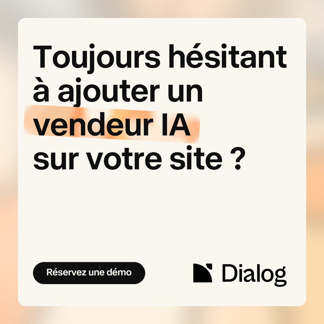 Dialog ad with a question headline on a cream card, the key phrase underlined with a soft orange marker stroke